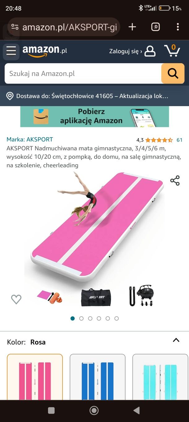 Materac gimnastyki ćwiczeń