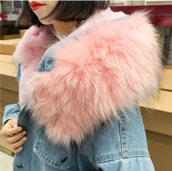 Куртка джинсова жіноча з хутром демісезон