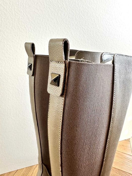 NOWE! Kozaki na grubej podeszwie CheBello 4211 beżowe, skóra naturalna