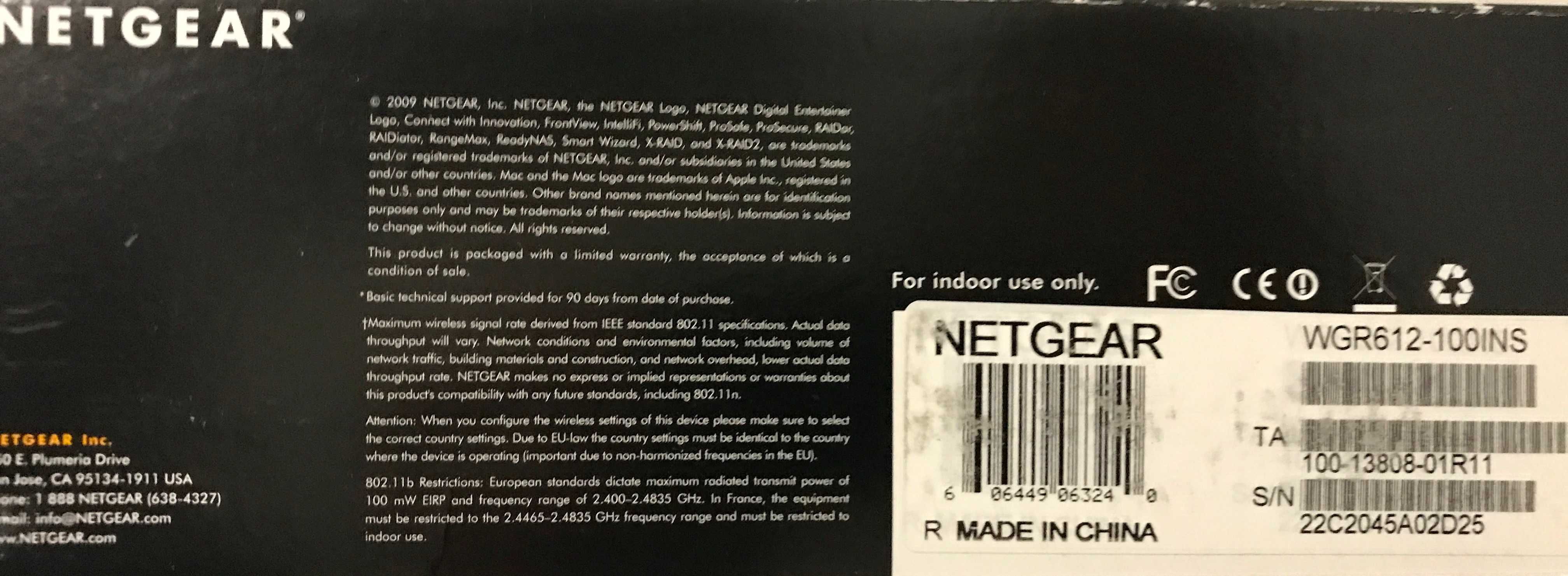 ROUTER WGR612 Netgear