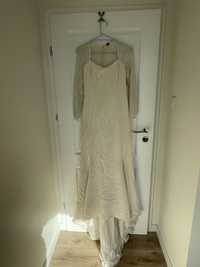 Beżowa suknia ślubna rozmiar 42 100% jedwab