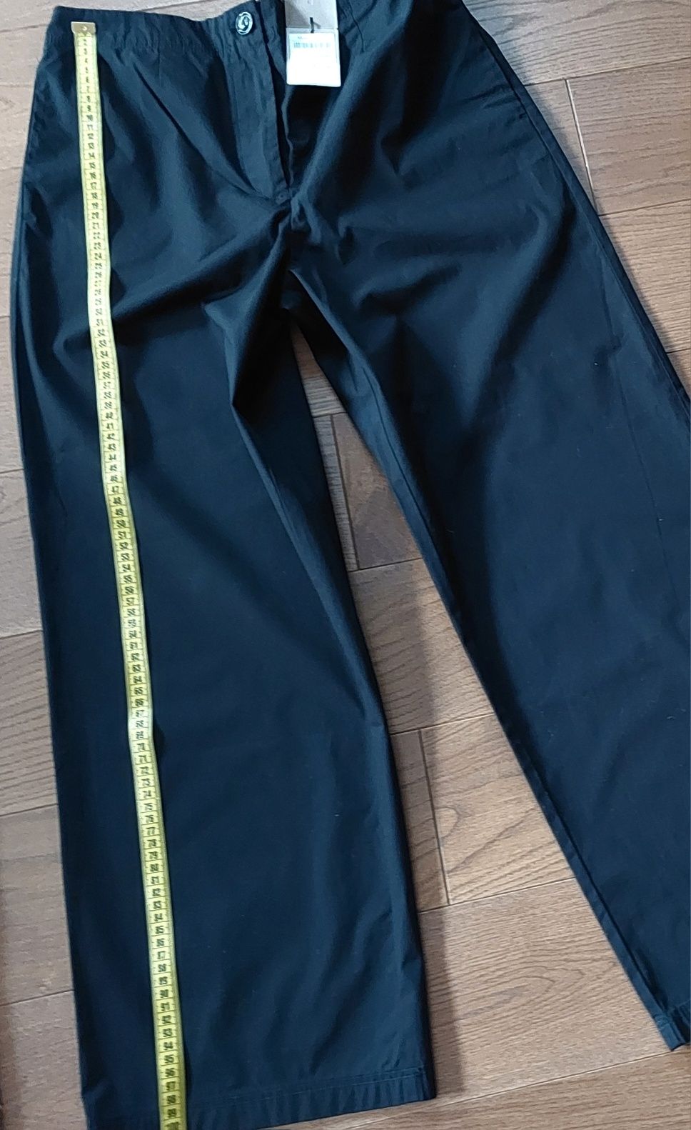 Massimo Dutti czarne bawełniane, proste, spodnie r40