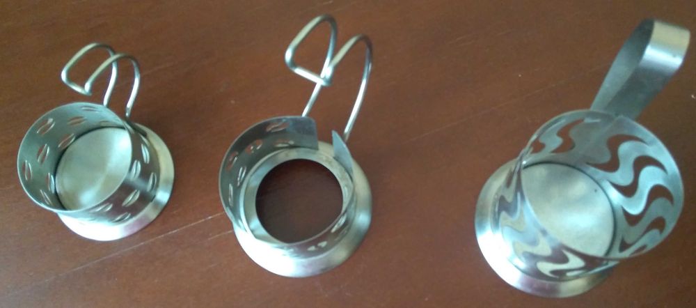 Подстаканники нержавейка cовреременны Три штуки все разные.