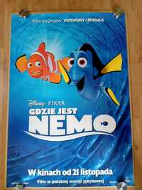 Plakat filmowy GDZIE JEST NEMO/Disney Pixar/Oryginał z 2003 roku.