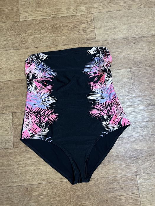 14 розмір суцільний спільний злитний купальник чорний