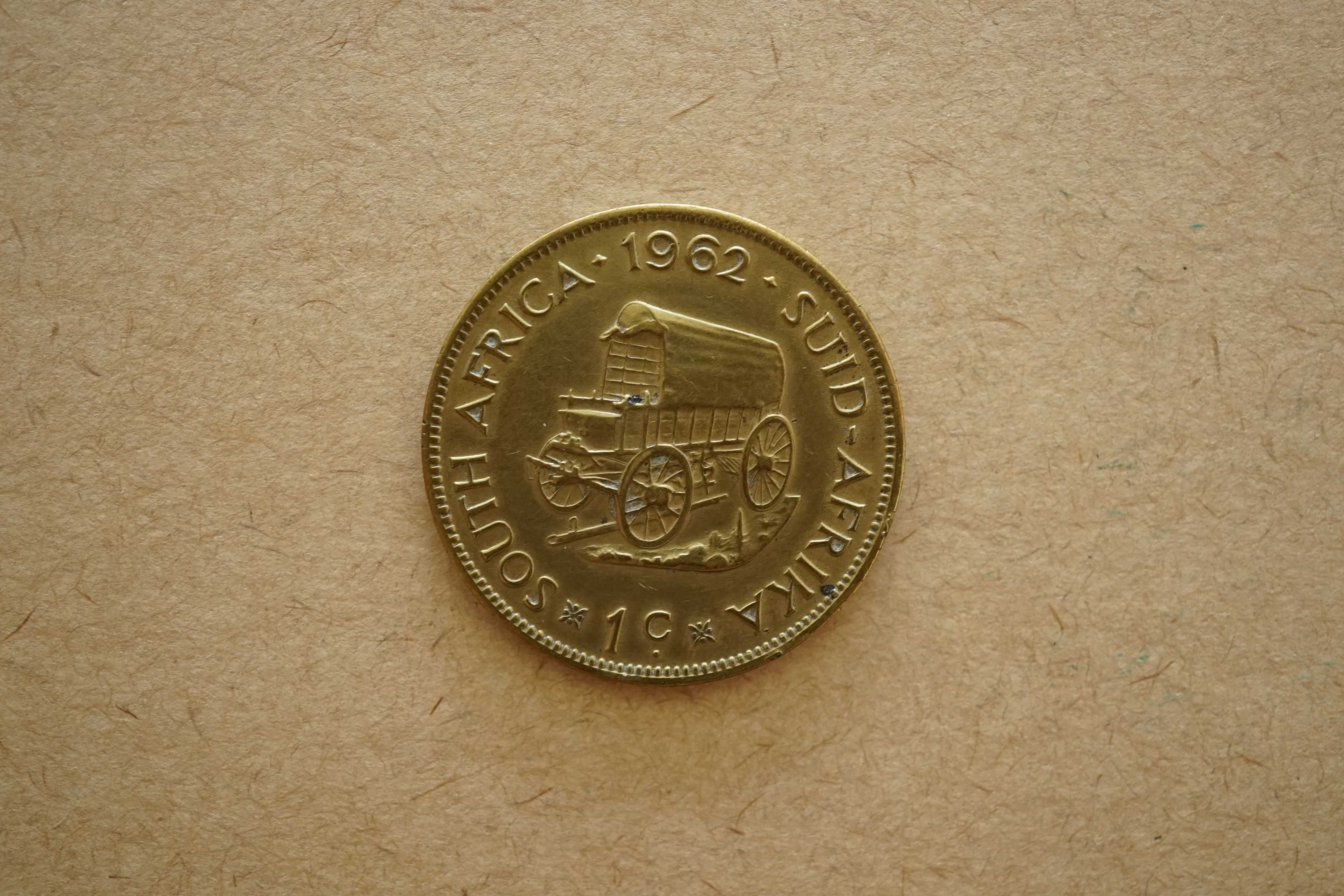 Lote 3 Moedas África do Sul 1 centavo 1961, 1 e 1/2 centavos 1962