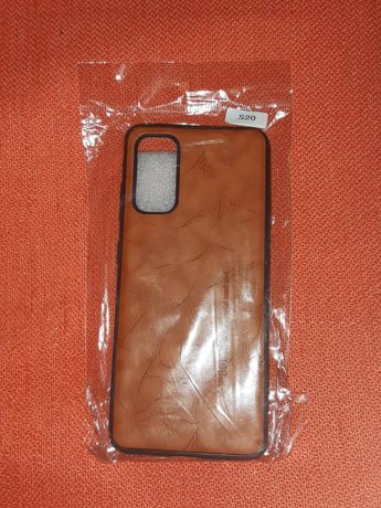 Красивый коричневый чехол Leael color на Самсунг S20