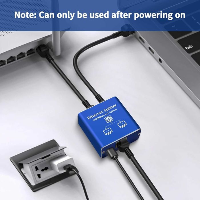 Przełącznik Ethernet 1 do 2 RJ45 2 porty 1000Mbps Network LAN Splitter