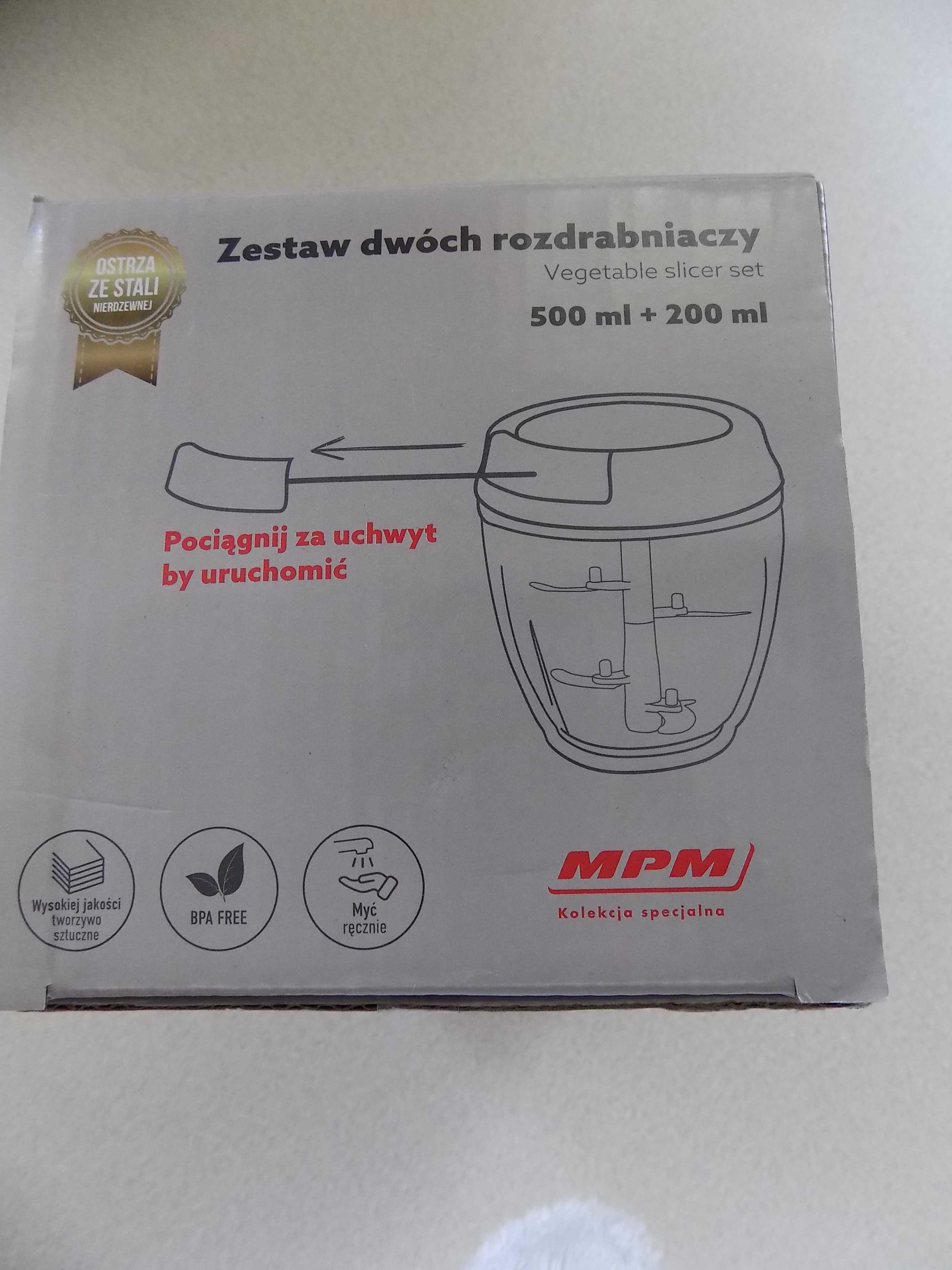 Zestaw  dwóch  rozdrabniaczy  do warzyw  500 + 200 ml