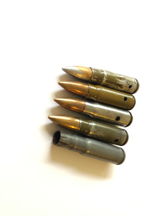 5 bezpiecznych atrap do kolekcji zestaw nabojów 7,62x39 i nabój ślepy