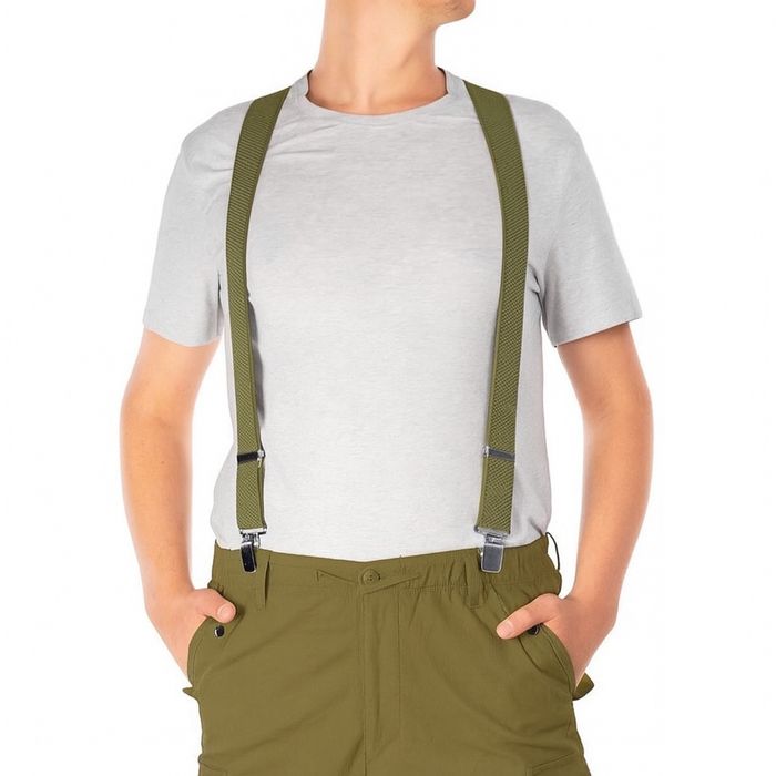 Широкие мужские подтяжки олива Польша / подовжені підтяжки хакі