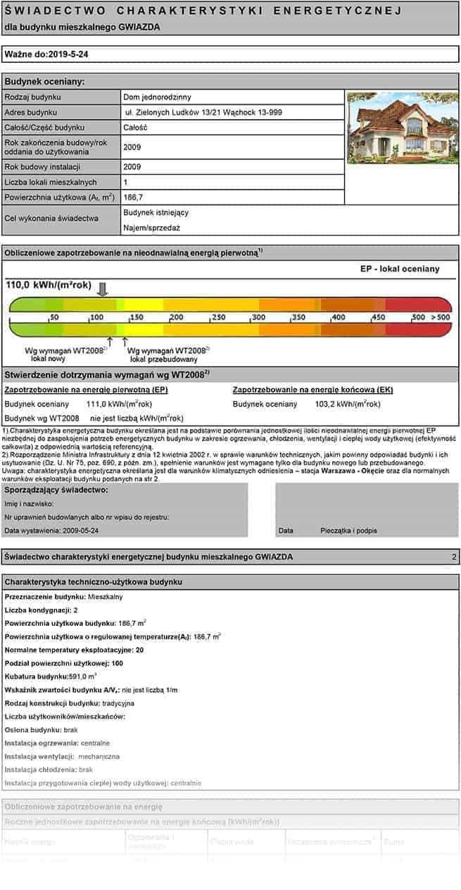 Świadectwa charakterystyki energetycznej mieszkań, domów, lokali