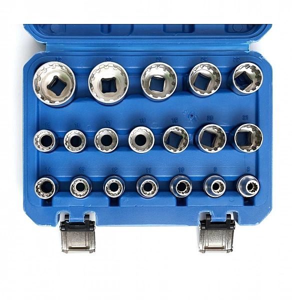 Zestaw Kluczy, Nasadek 12-Kątnych Spline 1/2" 8-32/19El. Kd10347 Kraft