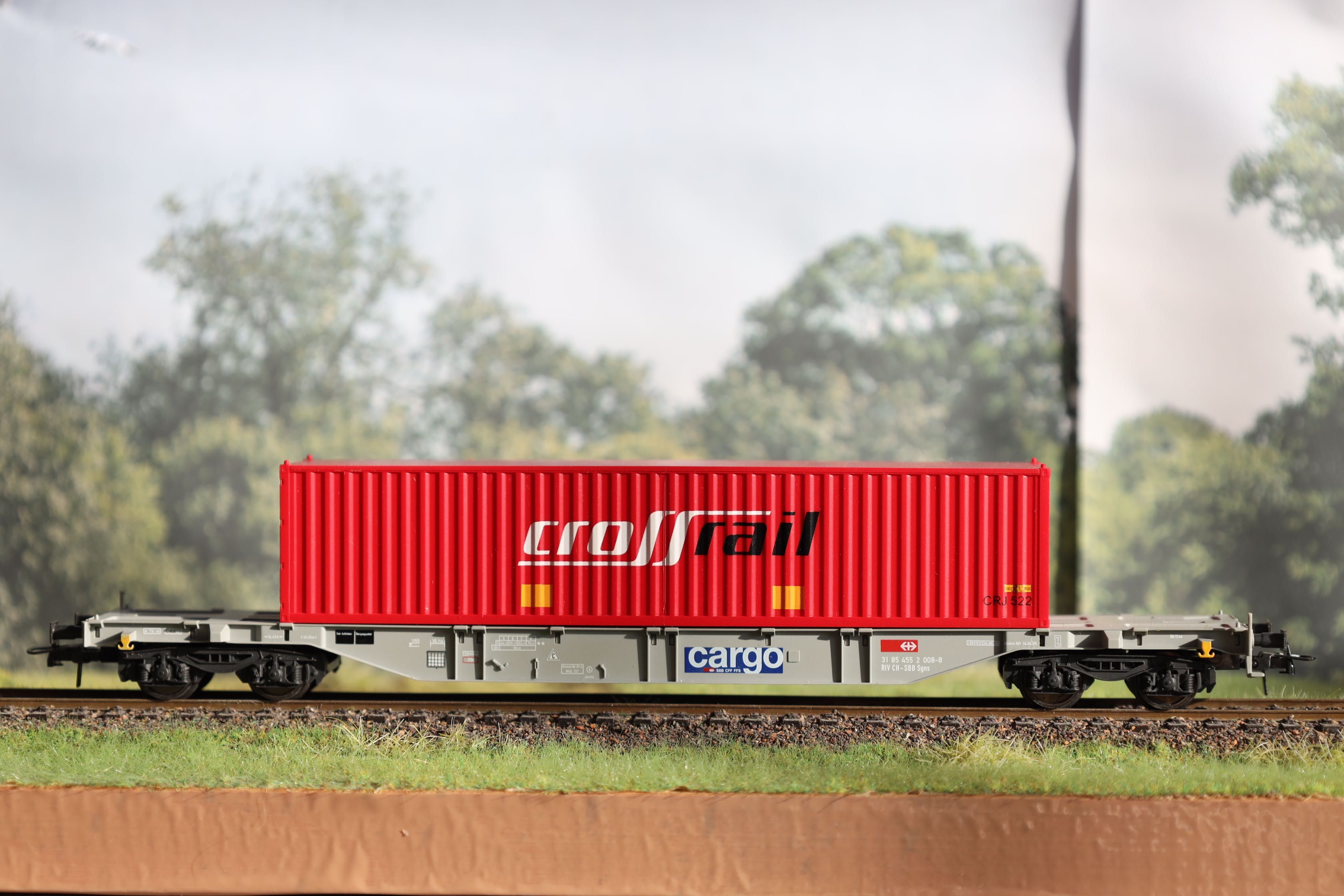 Fleischmann SBB Cargo crossrail platforma sgns 1:87 wagon kontenerowy