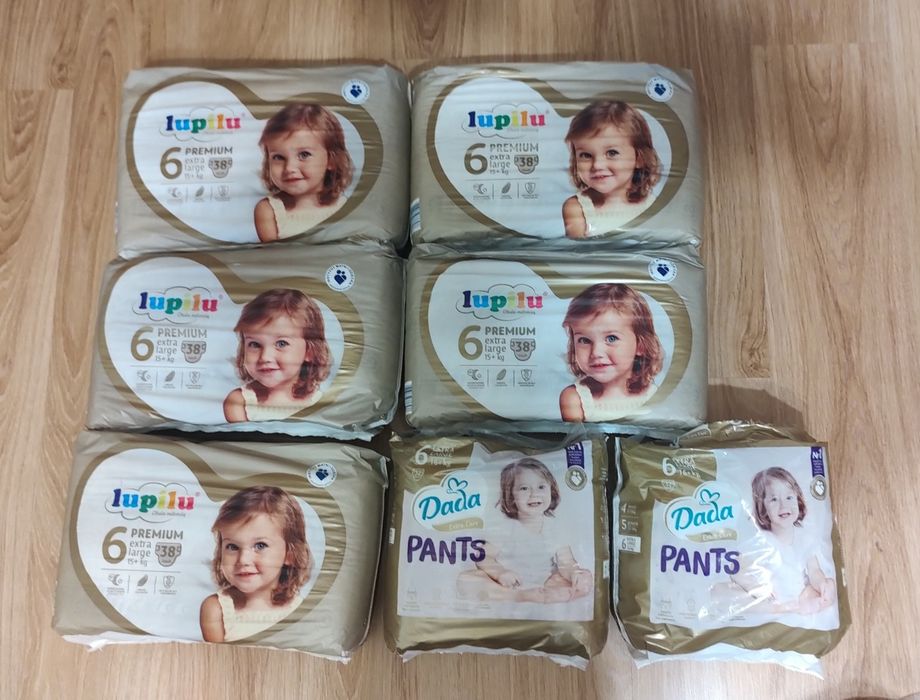 Pieluchy Lupilu PREMIUM Extra Large 15+ kg 38 szt. x 5 + Dada
Extra La