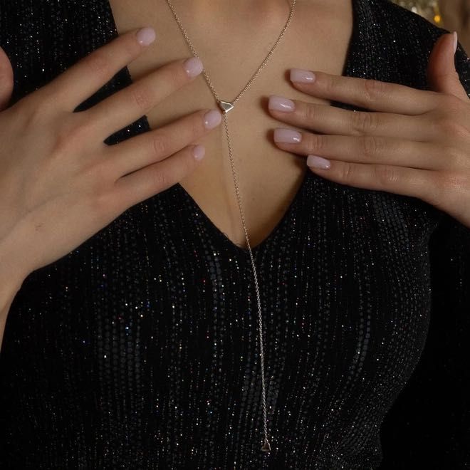 Кольє краватка minimal срібло кольє галстук підвіска сердечко сотуар