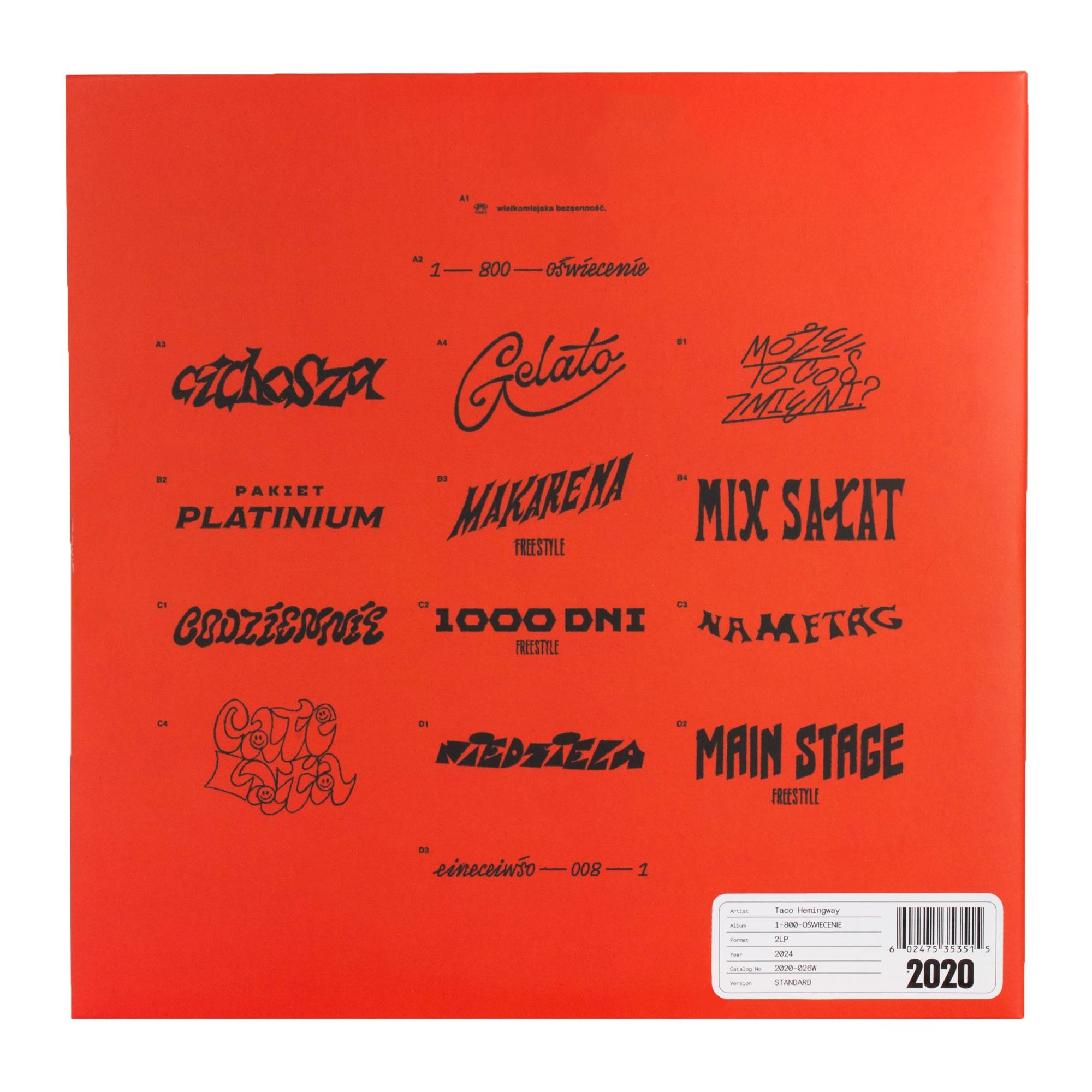 TACO HEMINGWAY - 1-800-OŚWIECENIE 2LP vinyl folia OKI Podsiadło