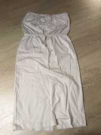 Sukienka dresowa damska Zara 40 42 L XL beż bawełna