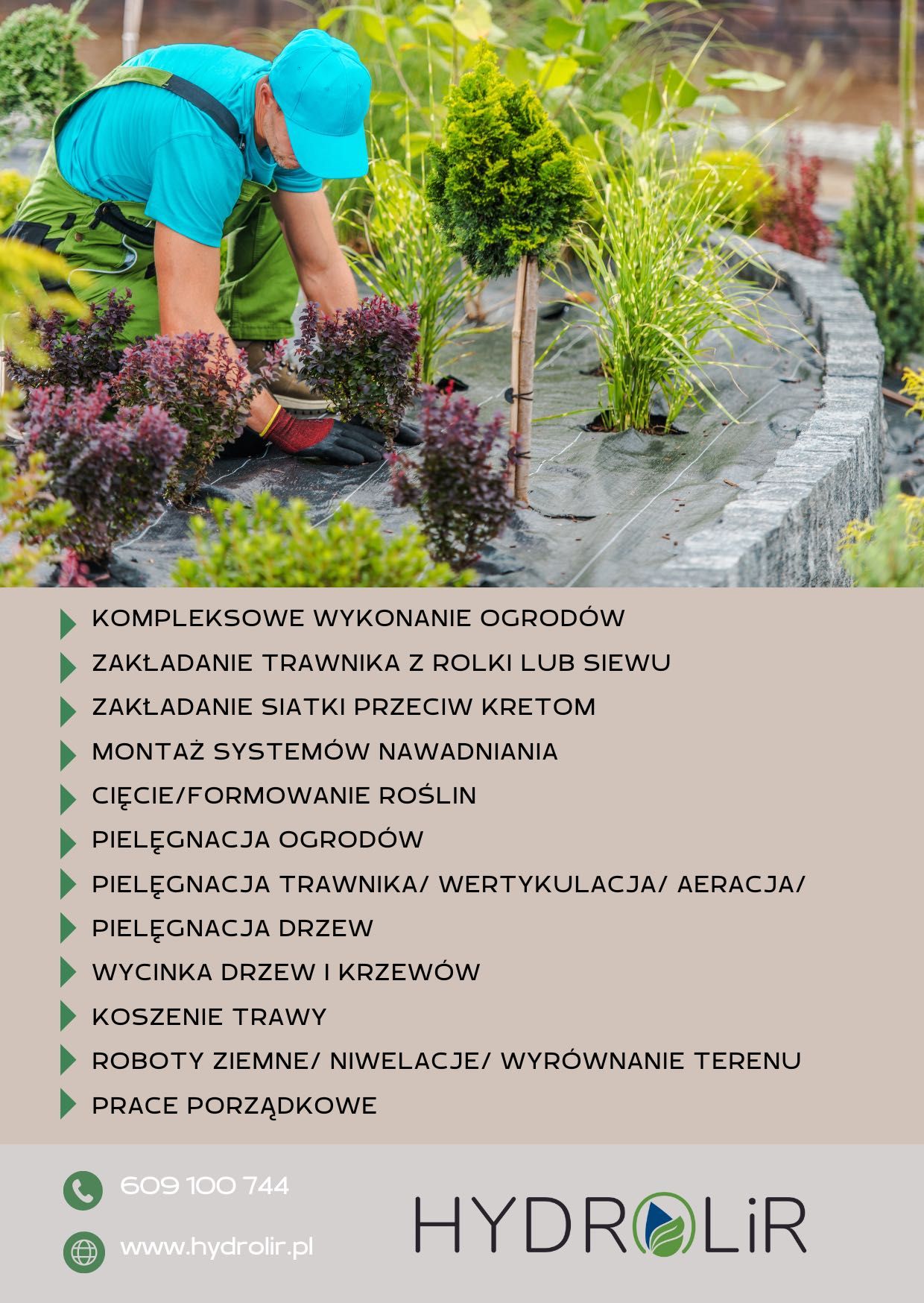 Usługi ogrodnicze/wyrównanie/trawniki/wycinka drzew/nasadzenia