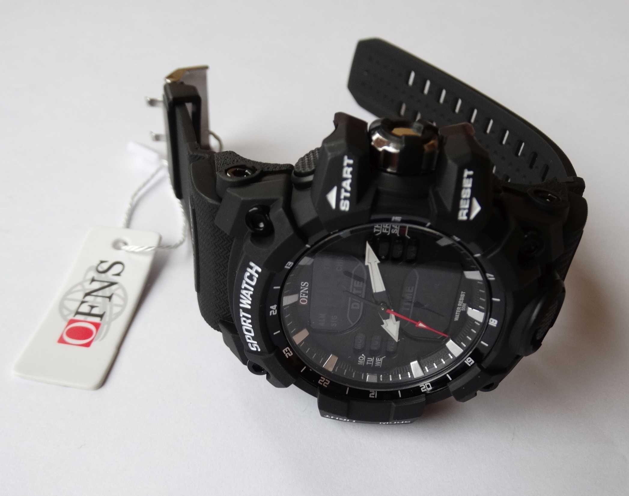 Zegarek męski OFNS elektroniczny analogowo cyfrowy wojskowy sportowy