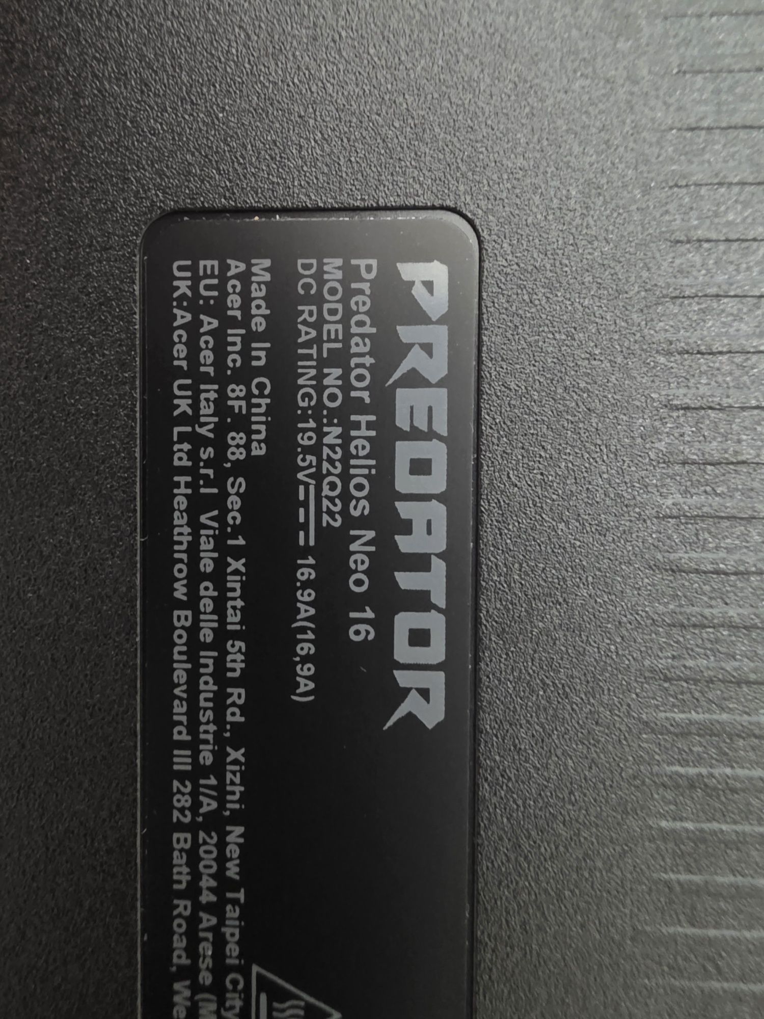 Computador portátil predator helios neo 16