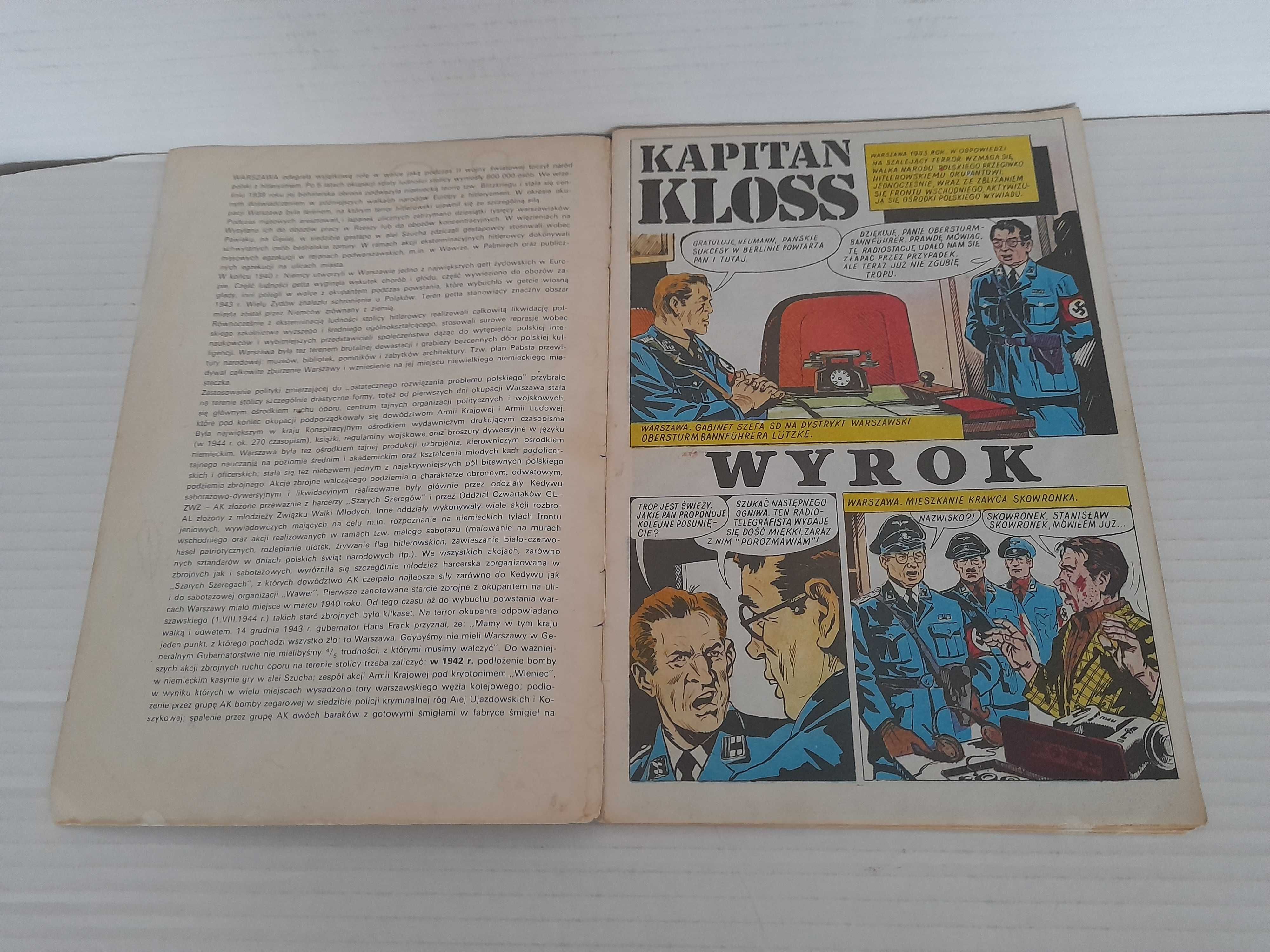 Komiks KAPITAN KLOSS WYROK 1987 Nr 9 wydanie 2