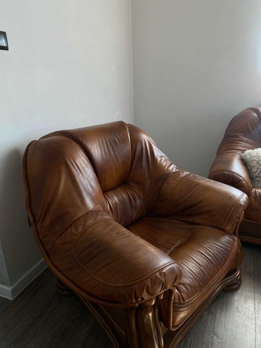 Zestaw skórzany do salonu