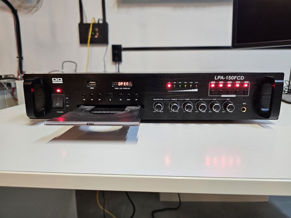 Підсилювач трансляційний QQ LPA 150FCD, з DVD/CD, на 5 каналів