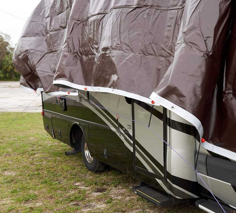 Plandeka GRUBA MOCNA Płachta 4x6m 8x10m UV Wodoodporna Srebrna Oczka