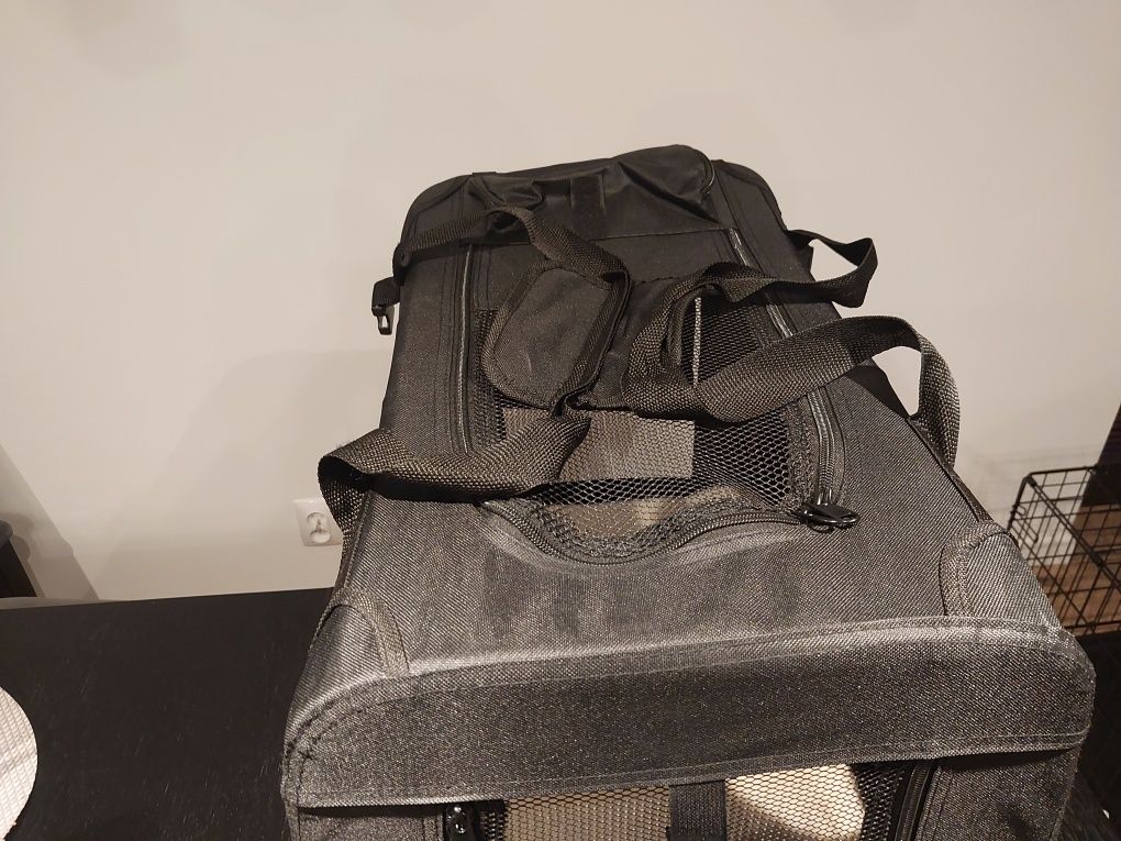 LIONTO Torba Transportowa Dla Psów Kotów M 60x42x44 cm CM Czarna