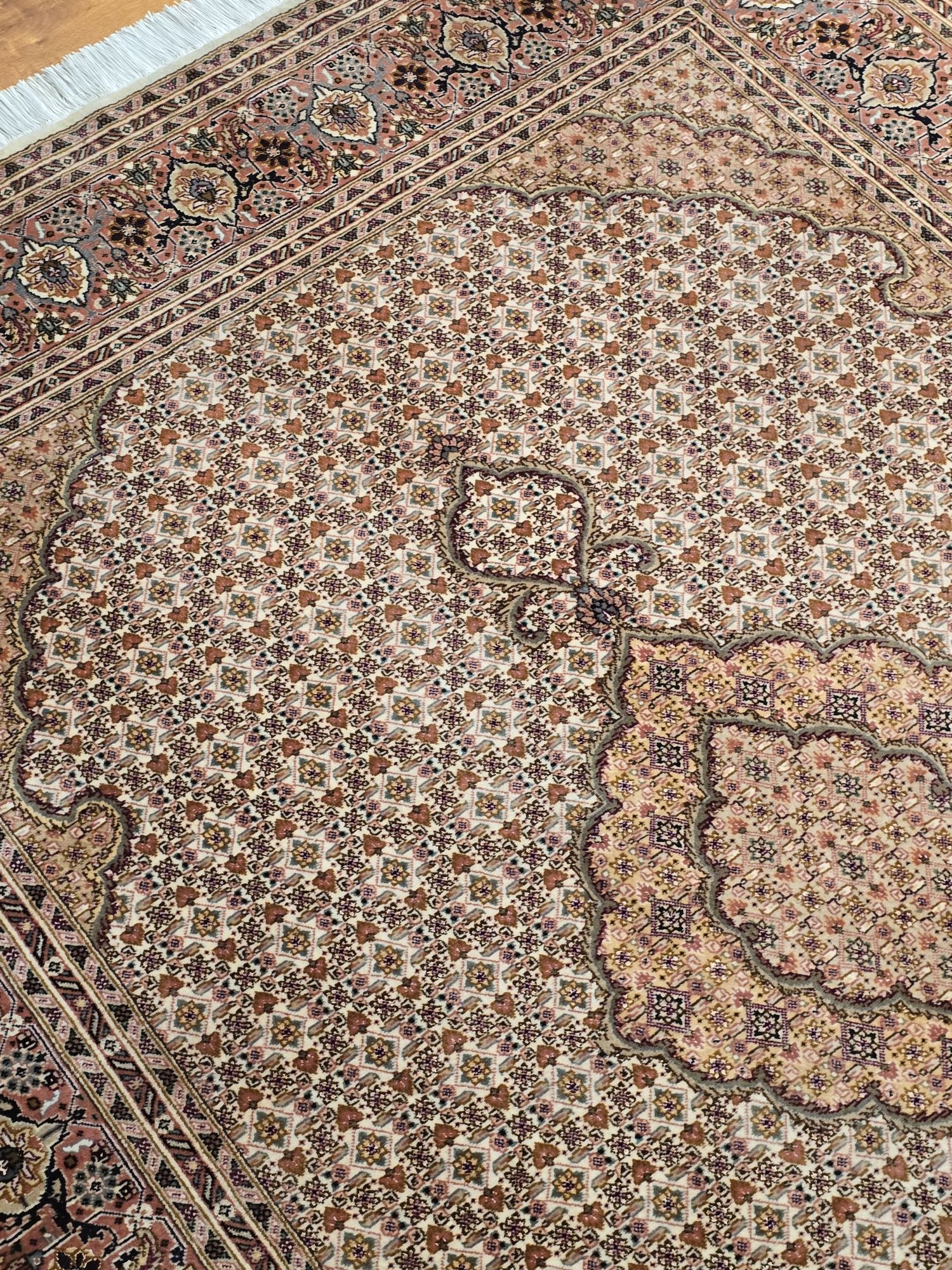 Tabriz Mahi Persja 210x155 Wełna kork z jedwabiem dywan od Persopolis