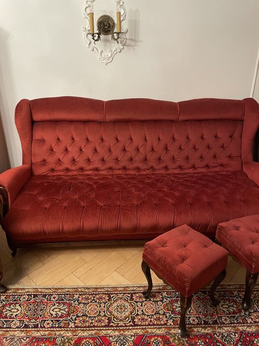 Sofa sprężyny, rozkładana.2m. Stylowa.