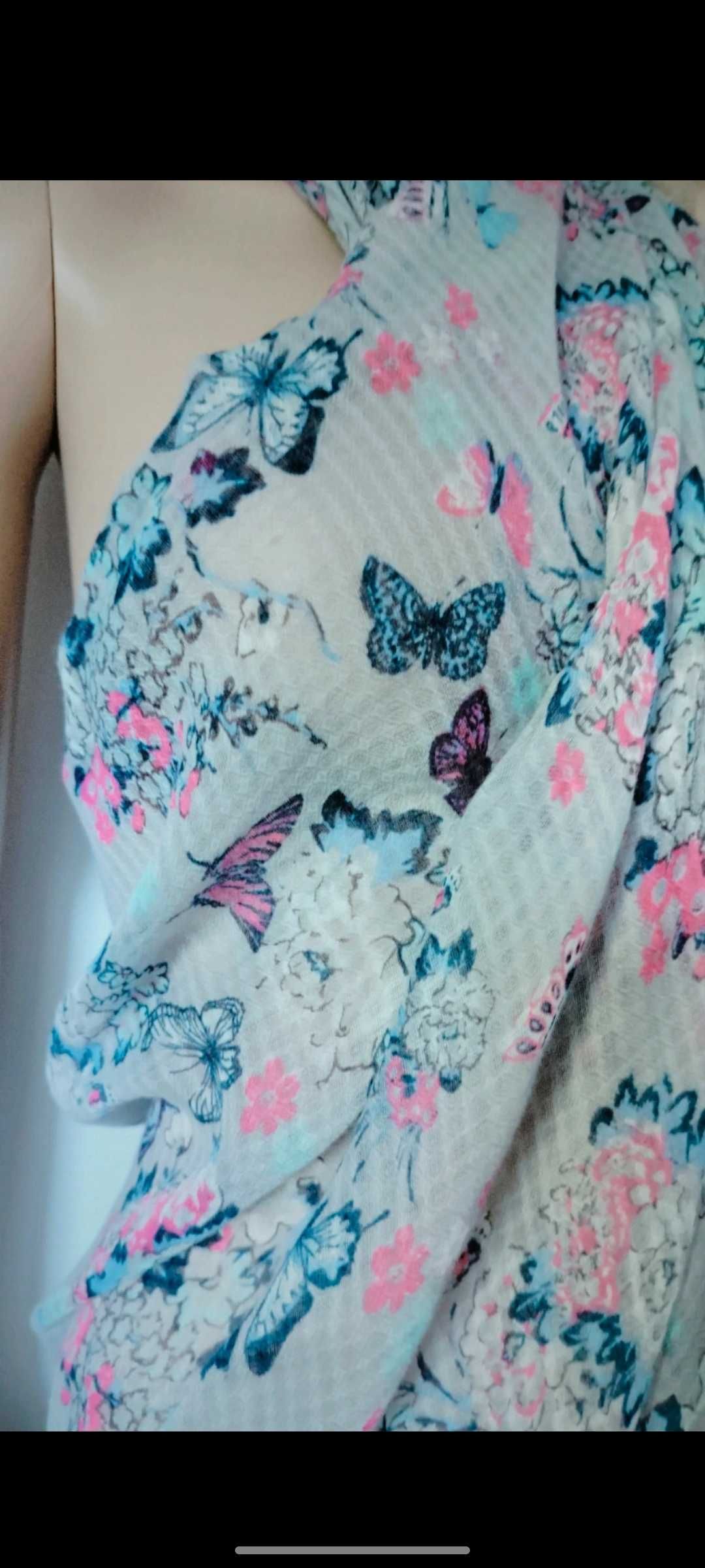 Pareo chusta na plażę basen kimono motyl