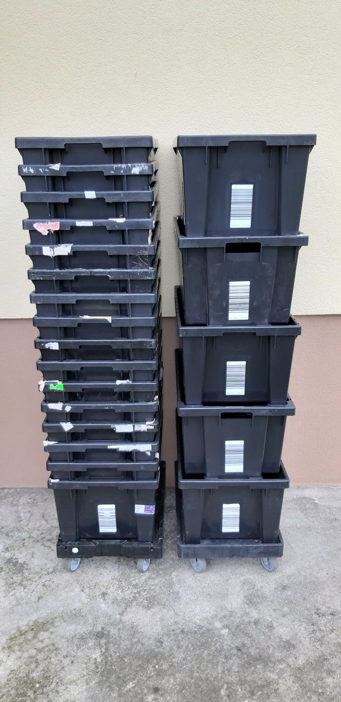 60x40x30 cm 46L  pojemniki magazynowe skrzynki plastikowe przemysłowe