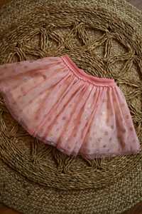 Spódniczka tiulowa różowa w groszki