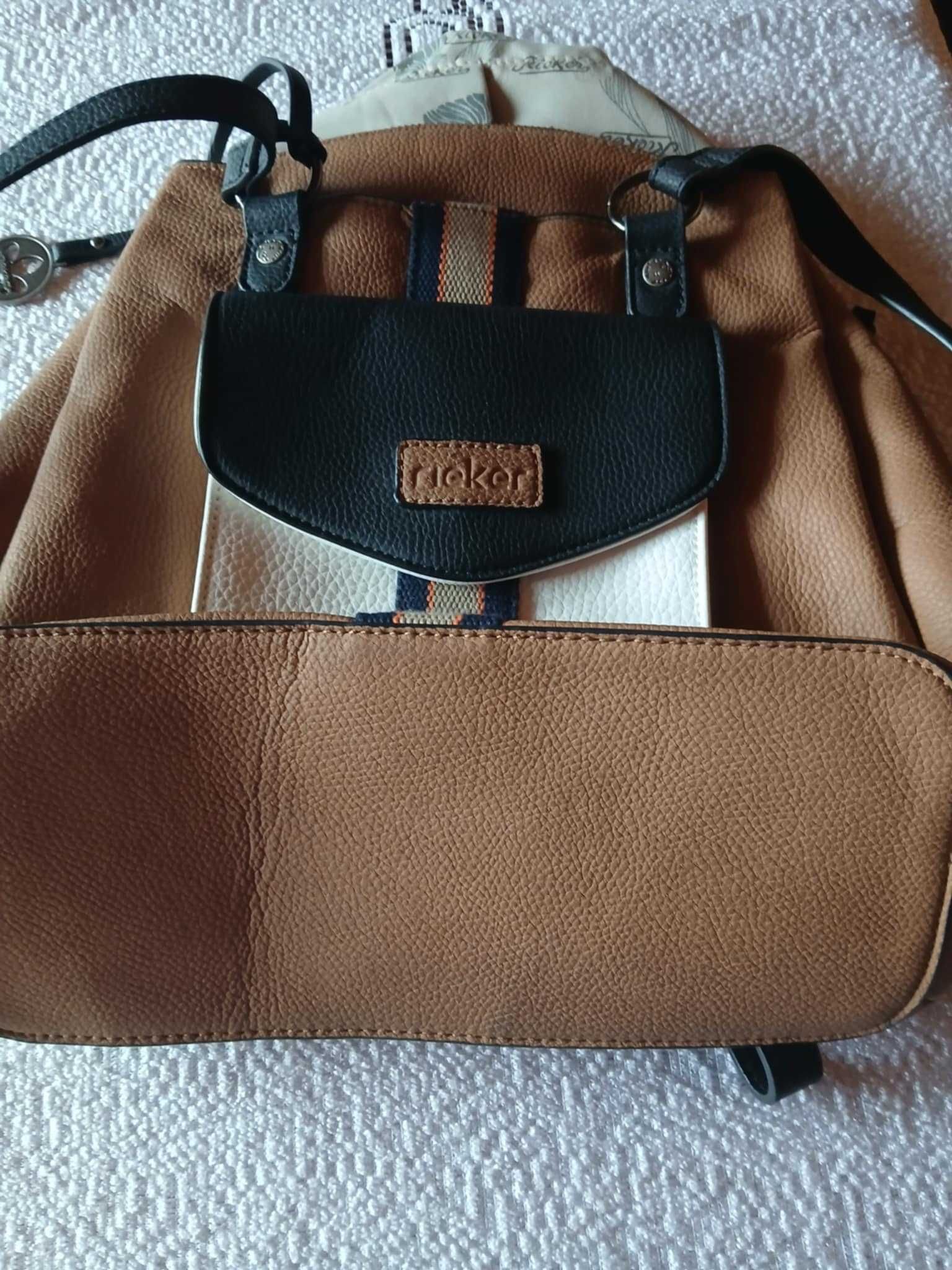 Plecak Rieker H1026-20 brązowo-biały