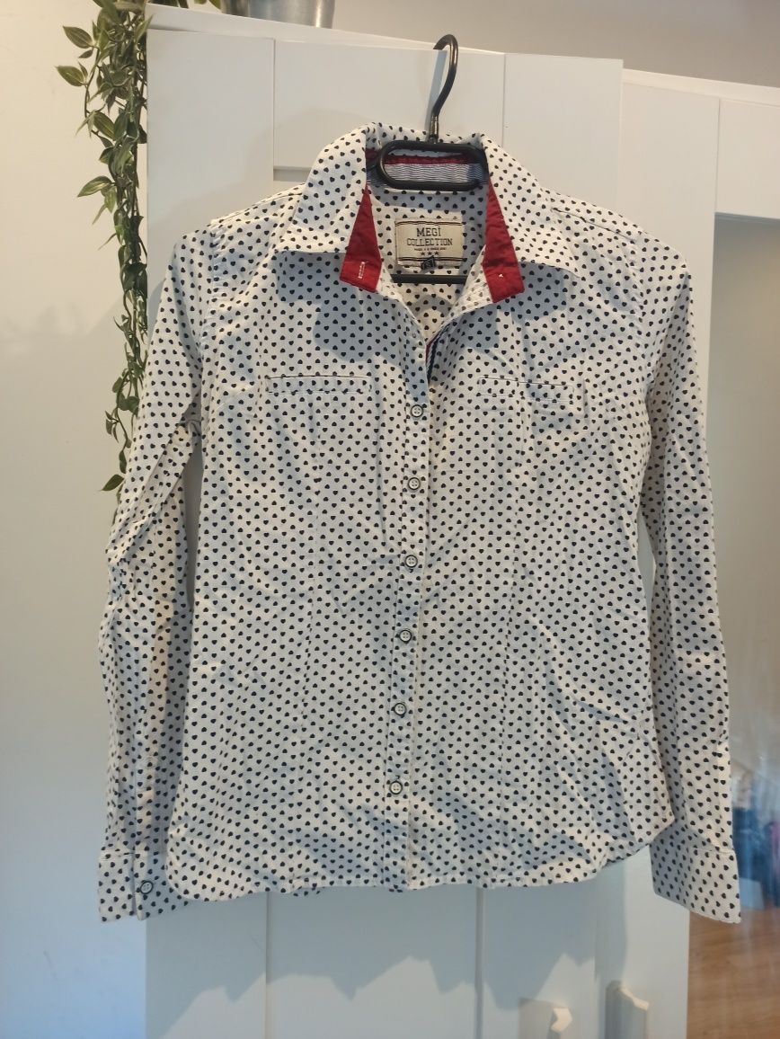 Koszula elegancka w serduszka, rozmiar 146-152