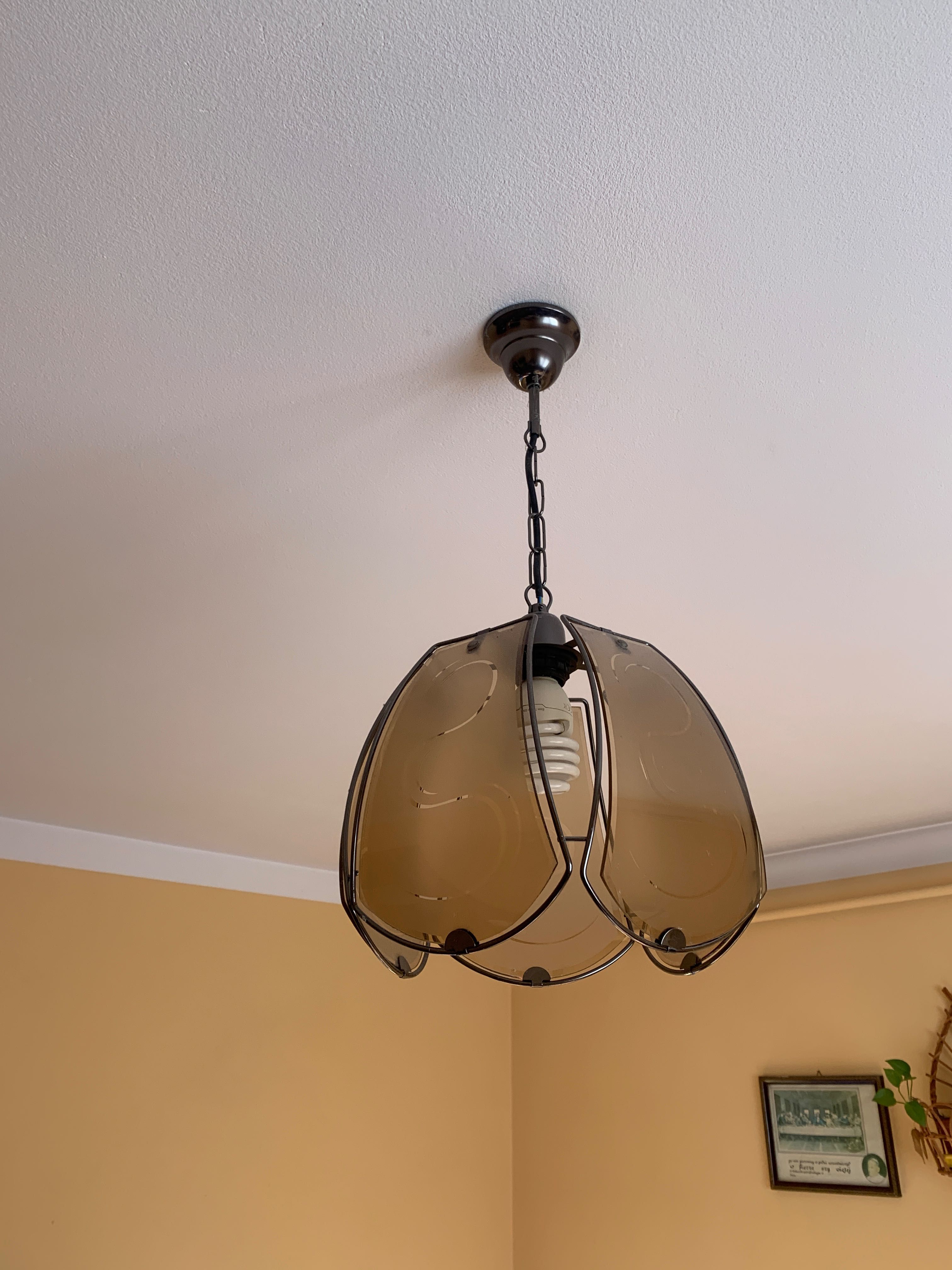 Żyrandol / lampa wisząca szklana / metalowa - HIT!