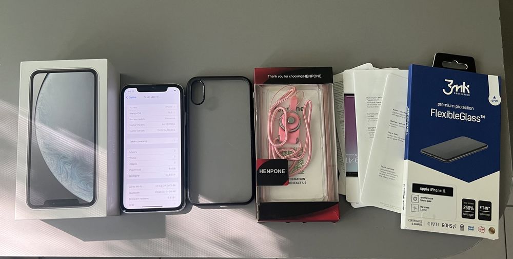 Apple IPhone XR 64GB Bateria 83% biały +etui szkło