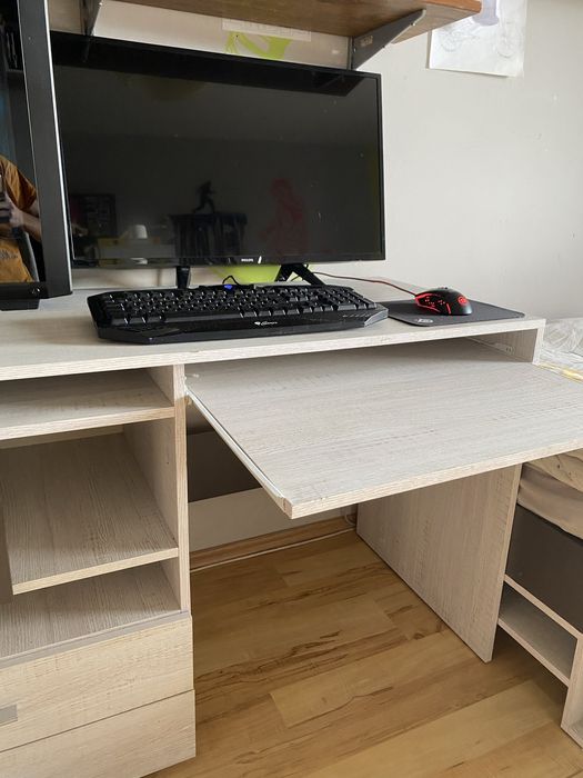 Biurko siwe gamingowe do pracy nauki agata meble ikea