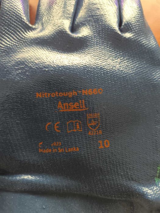 Rękawice ANSELL NITROTOUGH N660 niebieskie, rozmiar 10.