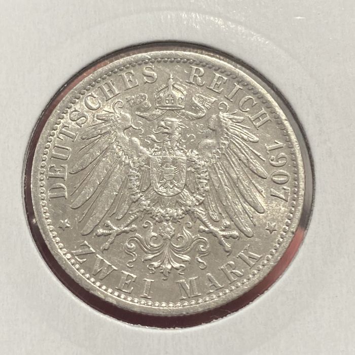 2 марки 1907 года. Вильгельм II Пруссия