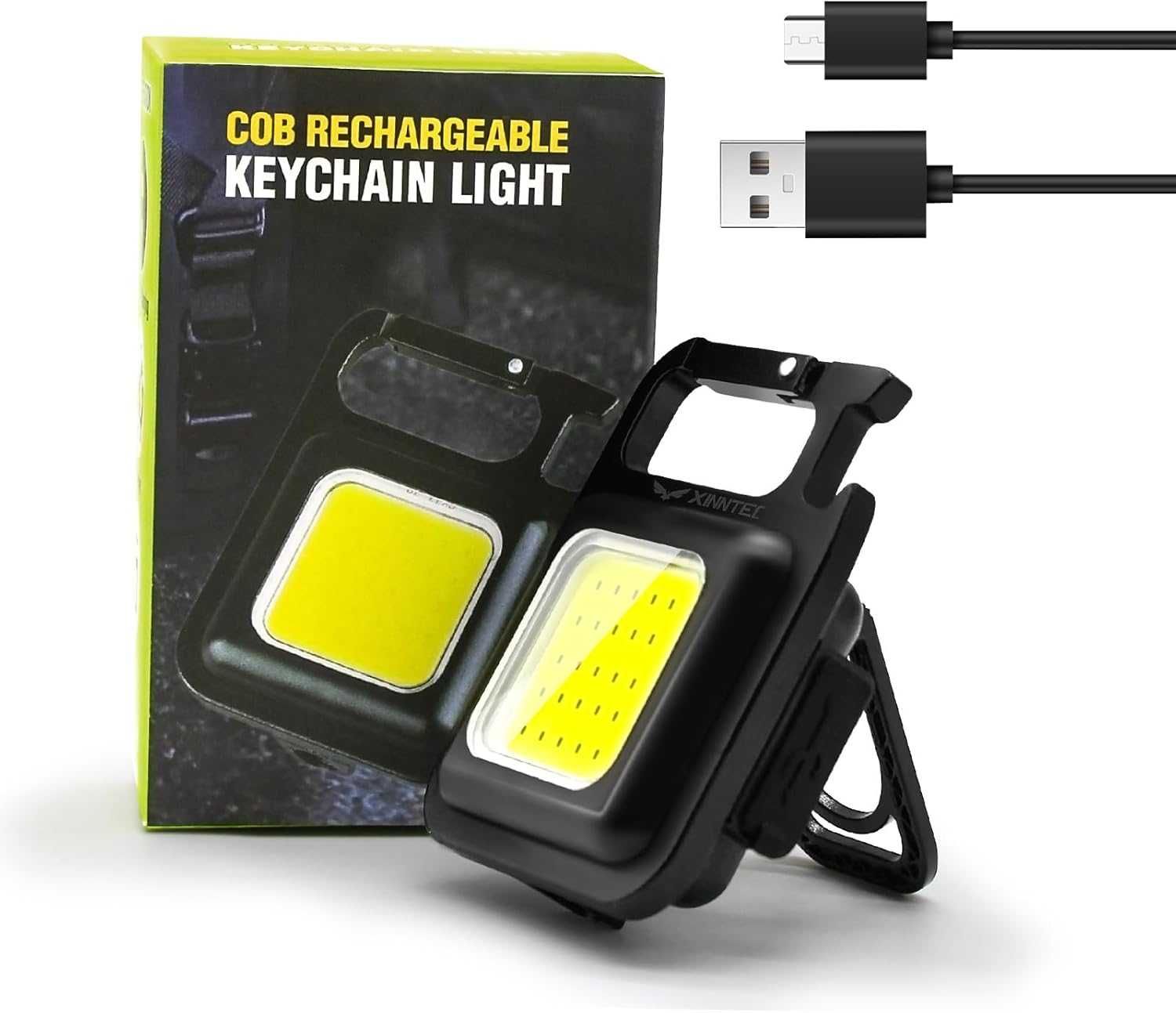 2x Mini latarka taktyczna brelok do kluczy magnes otwieracz LED COB