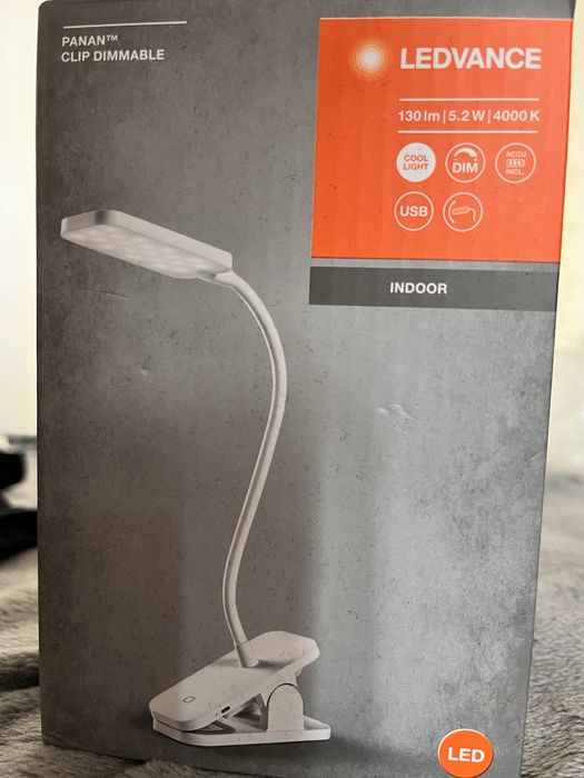Настільна лампа LEDVANCE PANAN CLIP 5W 4000K з акумулятором