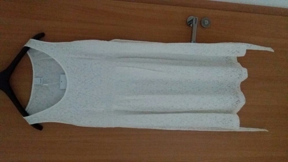 sukienka ciążowa suknia śliczna biała z koronki koronka 40 42 L