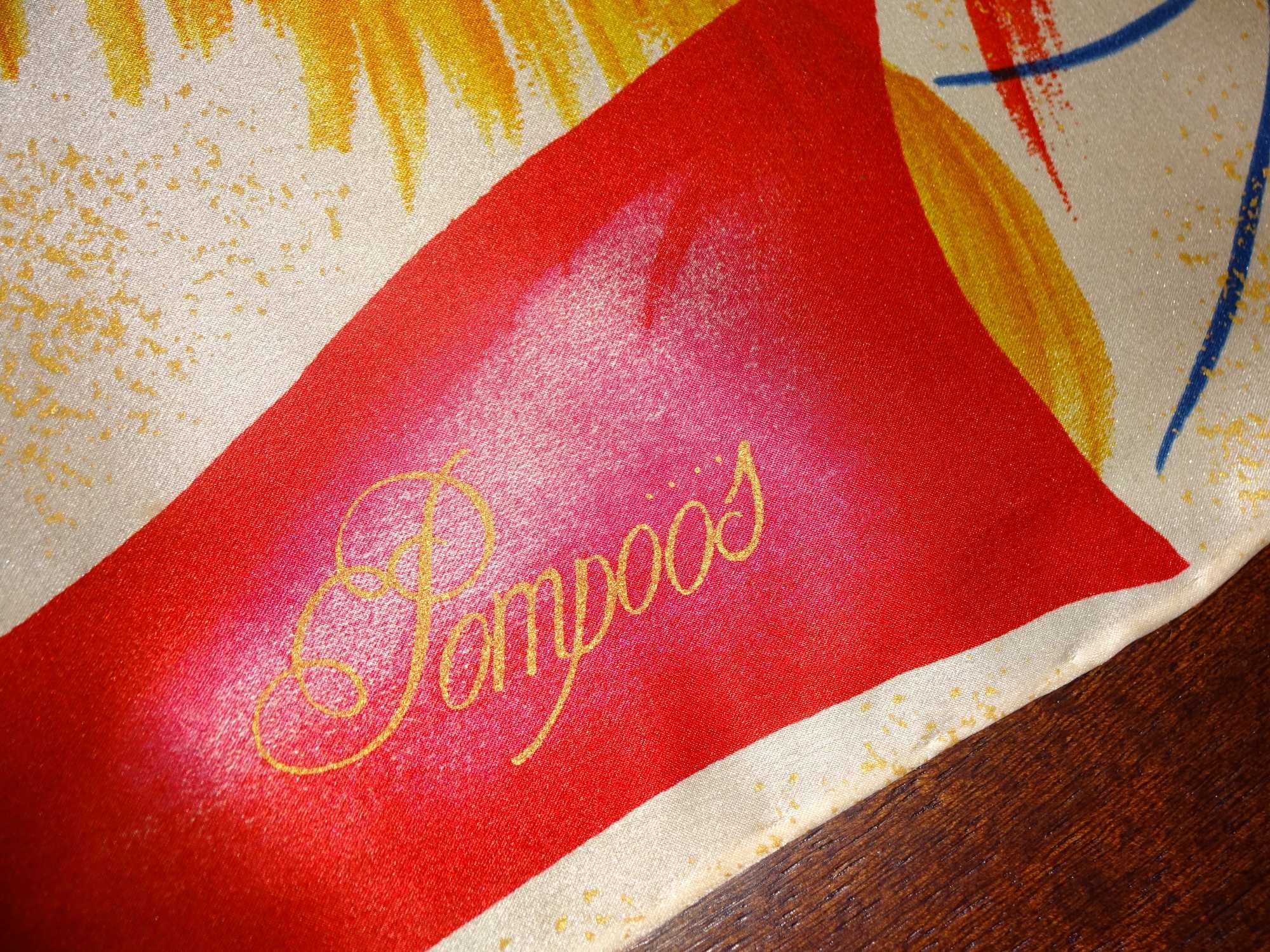 POMPOOS 100% SILK oryg. LUX jedwabna apaszka gawroszka rolowana