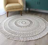 Коврик килим доріжка ажурний плетений макраме (круглий, прямокутний)