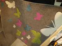 Dywan szary z motylami z motylkami 120x170 jak nowy