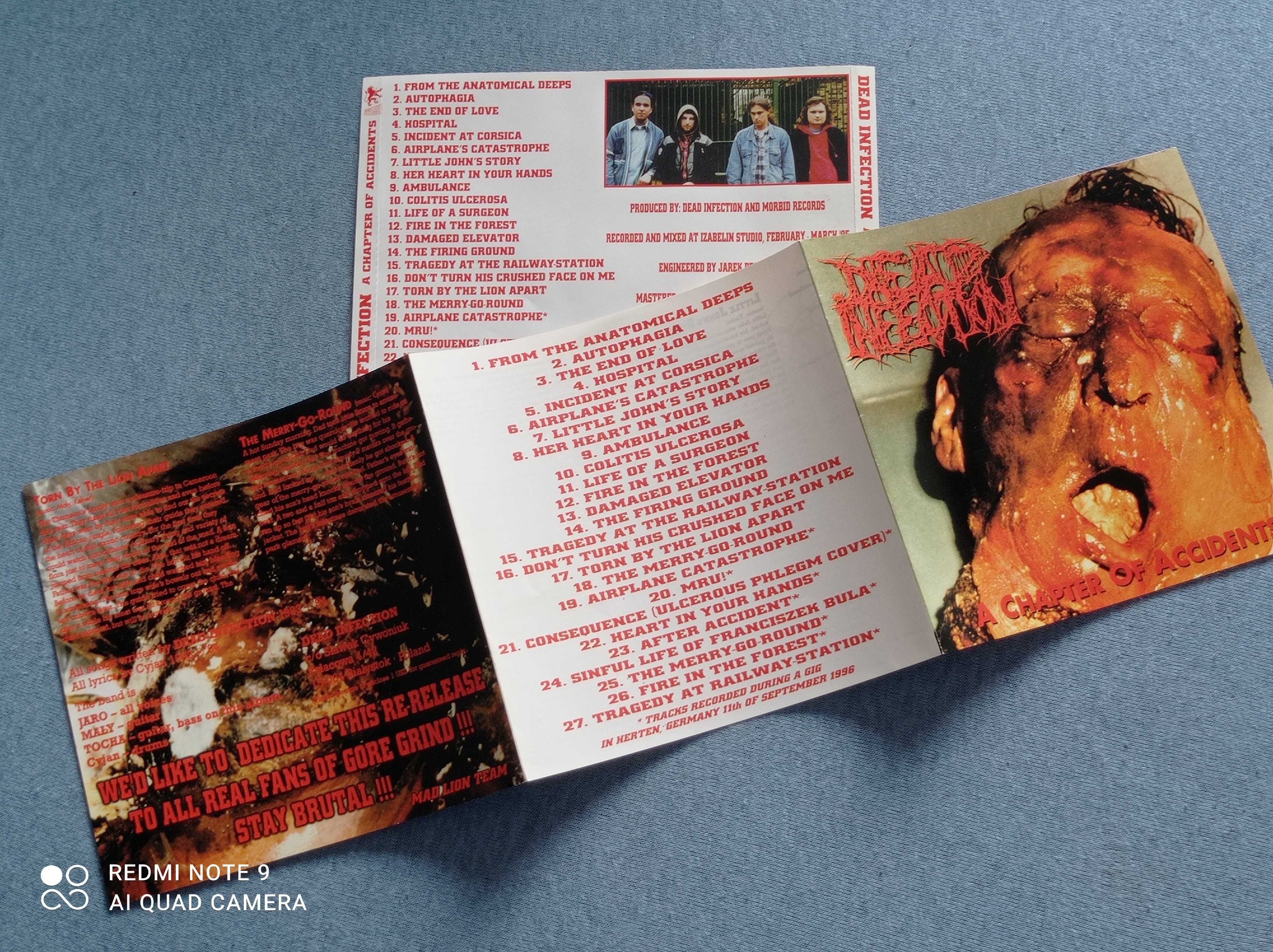 Dead Infection A Chapter Of Accidents wkładka książeczka CD grindcore