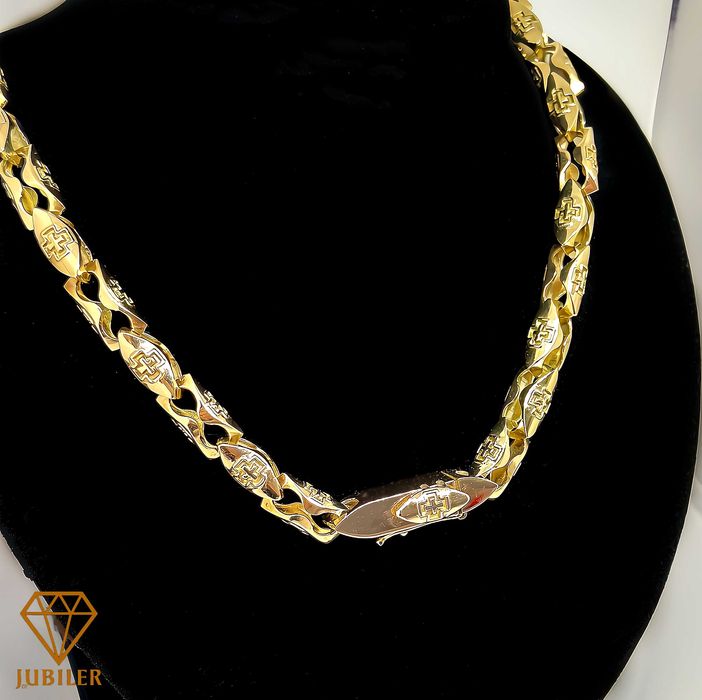 Złoty łańcuch – cartier okrągły/podwójne zapięcie/585/93,40g/62,5cm Ju